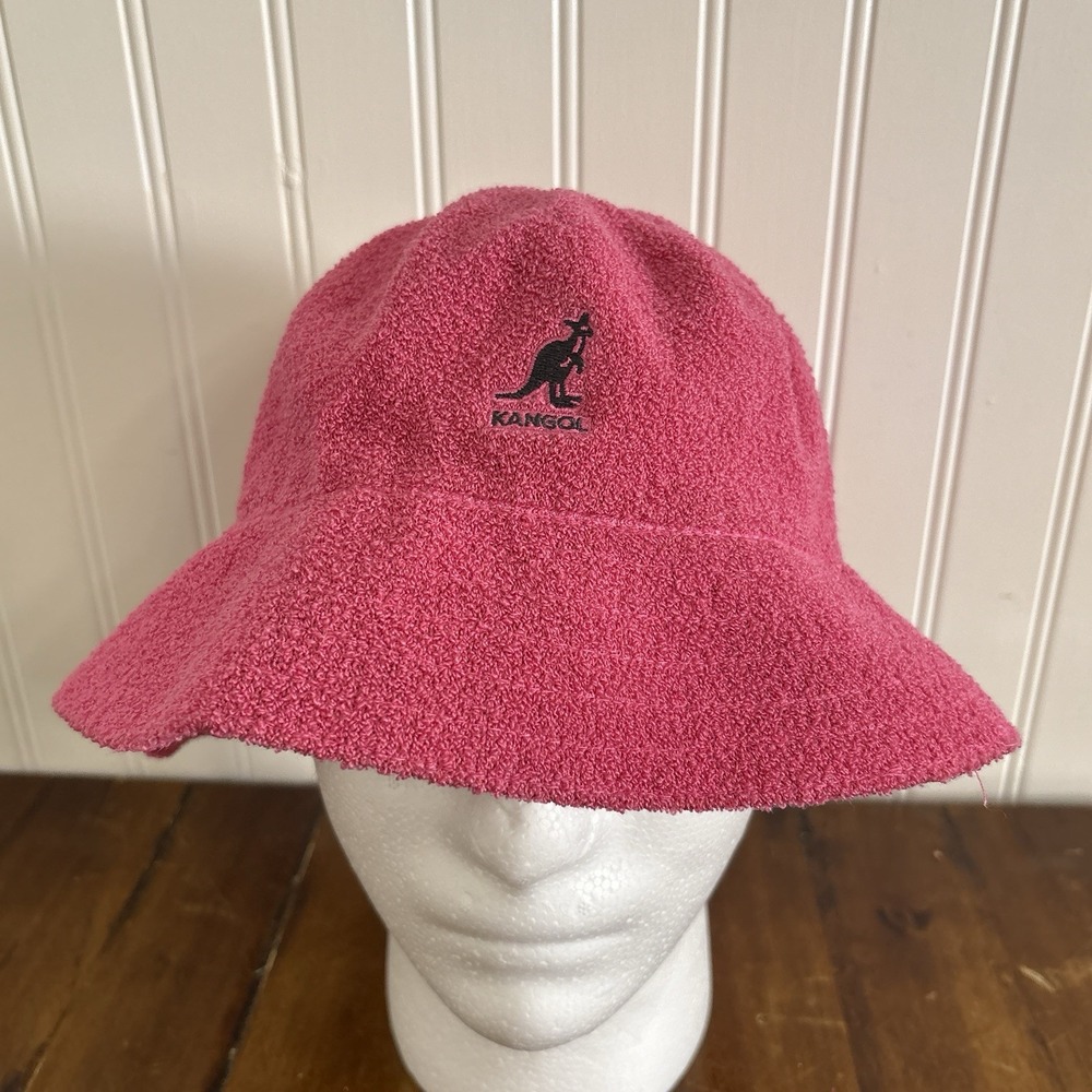 Kangol Bermuda Lahinch Bucket Hat Unisex Large Hot Pink Terry Cloth Texture
